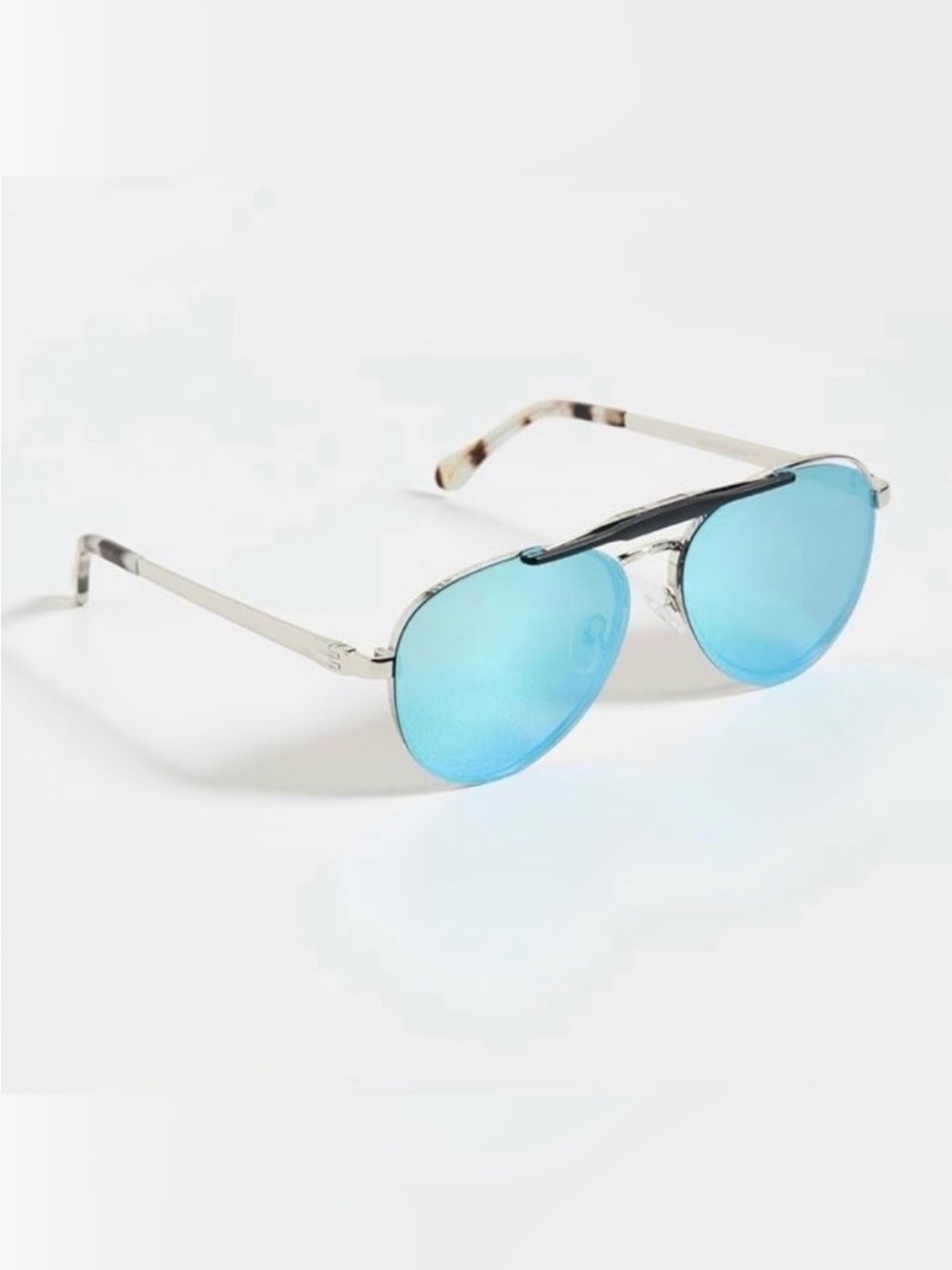 VONTÉLLE Cerulean Blue Celofis Silver Metal Sunglasses